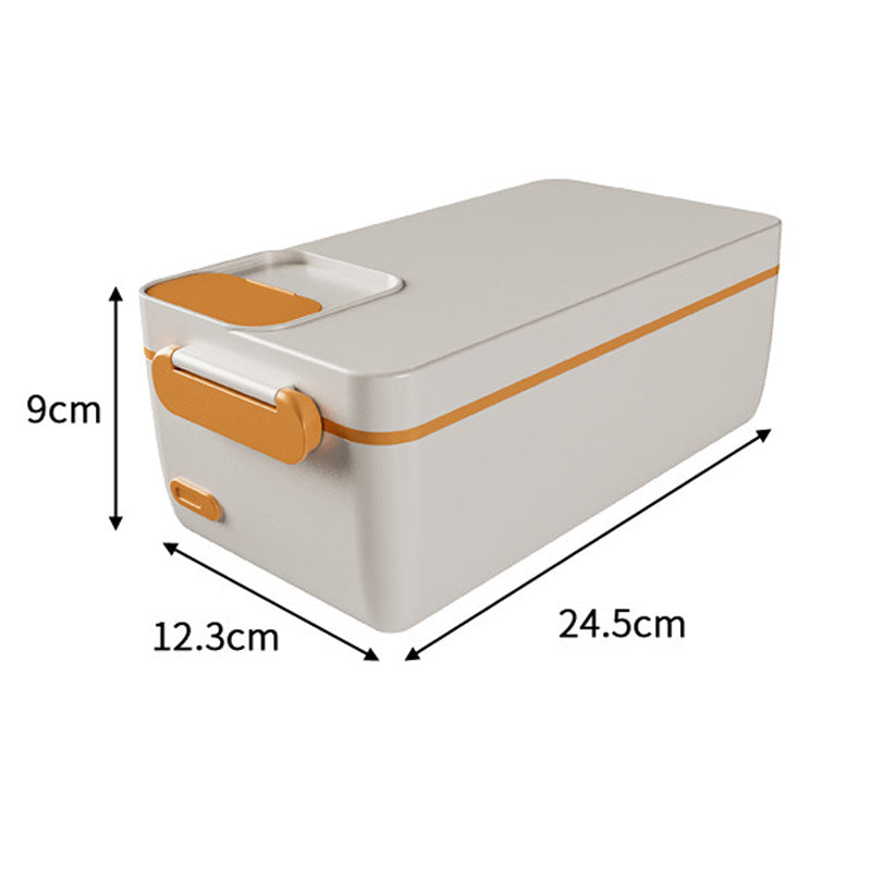 Smart Lunchbox Lite with wireless heating, USB-C charging, and 1L capacity. Compact design with dimensions 24.5cm x 12.3cm x 9cm for easy portability.